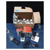 Vintage V-tech handset cordless phones and new water bottles