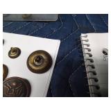 Tackle box of Military buttons with Mfg Co. stamped on back on some