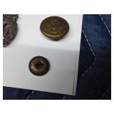 Tackle box of Military buttons with Mfg Co. stamped on back on some