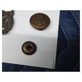 Tackle box of Military buttons with Mfg Co. stamped on back on some