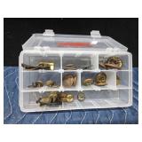 Tackle box of Military buttons with Mfg Co. stamped on back on some
