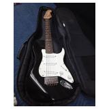 Squier mini fender electric guitar with strap and soft case - Works