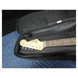 Squier mini fender electric guitar with strap and soft case - Works