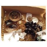 Flat of vintage jewelry incxludi9ng sterling silver, Monet, West Germany, Trifari, and more