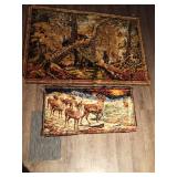 Reindeer tapestry and bear tapestry