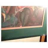 Signed metal frame floral print by Janice C. Sumler