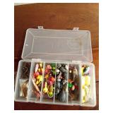 Tackle box of jigs, hooks, sinkers and more