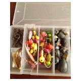 Tackle box of jigs, hooks, sinkers and more