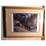 Les Kouba signed framed bear print
