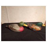 Hand carved and painted ducks