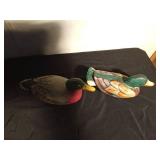 Hand carved and painted ducks