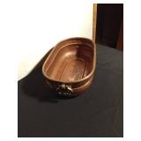 Vintage copper planter with brass handles