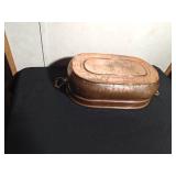 Vintage copper planter with brass handles