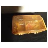 Mini Magnum Plano 2-sided tackle box of musky spoons, lures and spinners
