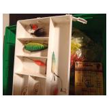 Green Plano tackle box of tackle