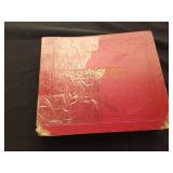 Vintage 45 records in a vintage record album