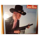 Framed poster of Johnny Winter