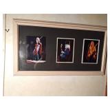 Framed photos of Johnny Winter