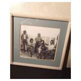 Framed photo of Rod Stewart, Jeff Beck, Johnny Page