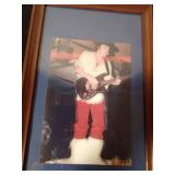 Framed photo of Stevie Ray Vaugn