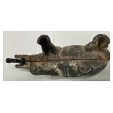 Antique cast iron elephant bank with swinging trunk