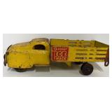Banner Toys Pressed Steel Toy Ice Truck Yellow Truck 1930-1940s