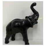 Black Leather Elephant Figurine