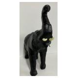 Black Leather Elephant Figurine