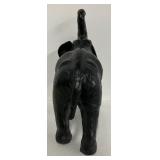 Black Leather Elephant Figurine