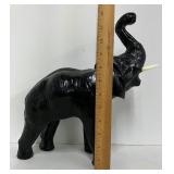 Black Leather Elephant Figurine