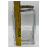 Original Vintage 1940 Leap Year Planters Peanuts Embossed Glass Display Jar W/ Tin Lid