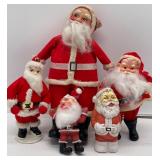 Lof of 5 Vintage Santas 1940-1960
