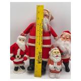 Lof of 5 Vintage Santas 1940-1960