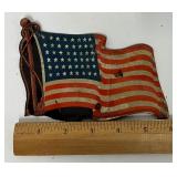 Vintage 48-star American flag license plate topper tin or aluminum