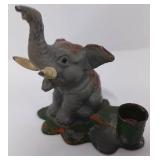Lot of 3 Miniature Vintage Metal Elephants, German Metal Candleholder