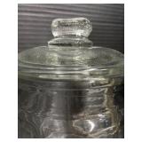 Planters Peanut Clear Glass Barrel Jar with Lid Adveritisng Mr. Peanut