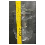 Planters Peanut Clear Glass Barrel Jar with Lid Adveritisng Mr. Peanut