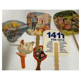 Lot of 6 Vintage Advertising Fans