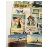 Antique Vintage Postcard Lot Patriotic Military Ships Airplanes Misc