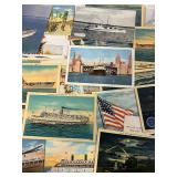 Antique Vintage Postcard Lot Patriotic Military Ships Airplanes Misc