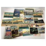 Antique Vintage Postcard Lot Patriotic Military Ships Airplanes Misc