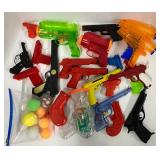 Lot of Vintage Squirt Guns, Dart Guns, Ping Pong K-Gun Large Lot
