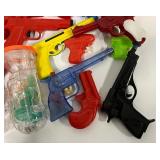 Lot of Vintage Squirt Guns, Dart Guns, Ping Pong K-Gun Large Lot