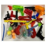 Lot of Vintage Squirt Guns, Dart Guns, Ping Pong K-Gun Large Lot