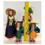 Lot of Vintage Antique Souvenir Dolls