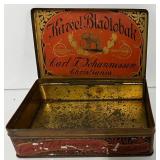 Vintage "Karvel Bladtabak" tobacco tin from Carl F. Johannessen, Christiania.