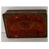 Vintage "Karvel Bladtabak" tobacco tin from Carl F. Johannessen, Christiania.