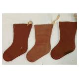 Antique miniature felt Christmas Stockings with Glitter