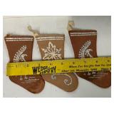 Antique miniature felt Christmas Stockings with Glitter