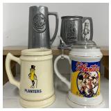 Lot of Planters Peanuts Mr. Peanut Beer Steins